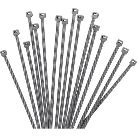 Kabelbinder 1000 Stück Grau 100mm 2,5mm 8,1kg UV 100 mm x 2.5 mm Grau (1/5)