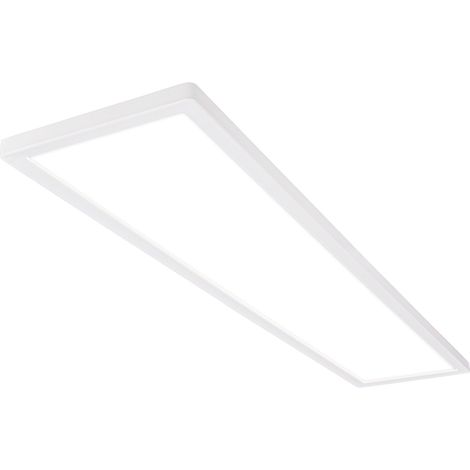 Plafonnier LED 98cm à lumière indirecte, plat, lumière blanc neutre, lampe LED, plafonnier LED, lampe de salon, panneau LED, lampe de cuisine, plafonnier, 98x20x3 cm, blanc (1/5)