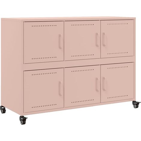 Maison La Vie - Buffet Salon Moderne - Meuble de rangement - rose 100,5x39x72 cm acier bu4997