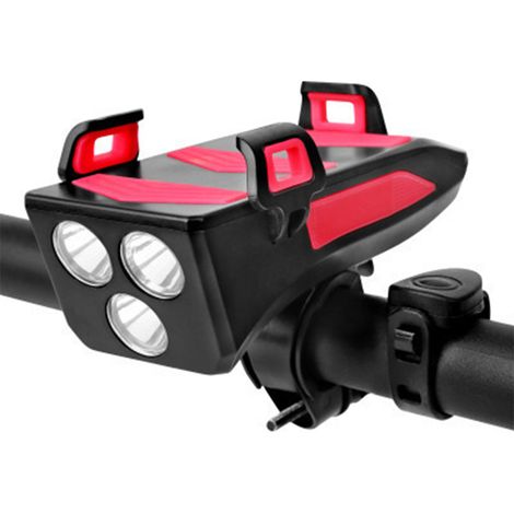 Faro anteriore a LED ricaricabile tramite USB Toivize per bicicletta – Modalità città e strada – Impermeabile, con clacson integrato – Visibile di giorno e di notte (1/5)