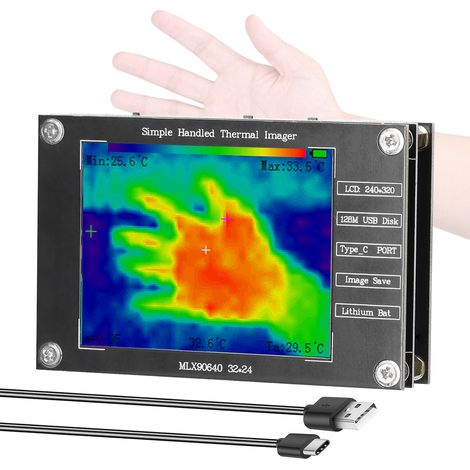 Imageur thermique portable -40 ℃ à 300 ℃ Petite caméra d'imagerie prenant en charge la mesure de la température centrale minimale maximale Économie d'image Écran TFT 2,8 pouces avec interface de type (1/5)