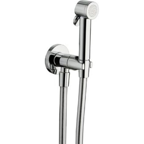 Raminex Tuka Tuka ensemble de douche toilette/bidet avec douchette à main avec bouton marche/arrêt 1/2 avec flex de douche 100cm + support mural avec (1/2)