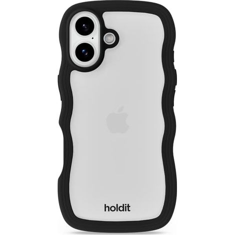 Coque de téléphone portable ondulée noire/transparente pour iPhone 17 (1/4)