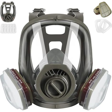Masque Respiratoire Réutilisable avec Filtre, 6800 Masque a Gaz de Protection Respiratoire, Masque Anti Poussiere pour Peinture, Soudage, Vapeurs Organiques, Resine Epoxy, Poncage (1/5)