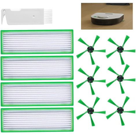 Rwoythk – Kit d'accessoires 11 pièces pour aspirateur robot Vorwerk VR200 VR300 – 4 filtres HEPA – 6 brosses latérales – Brosse de nettoyage efficace (1/10)