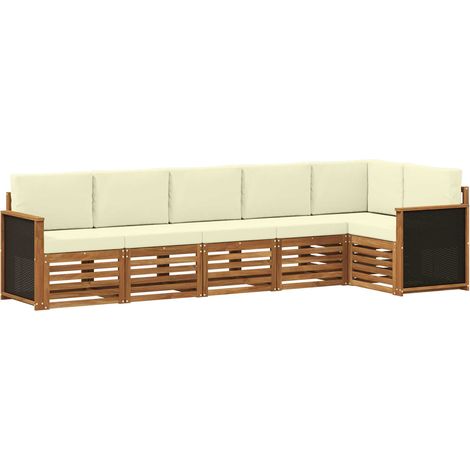Sectional Sofa Set with Cushion 5 pcs Natural and Cream vidaXL (1/5)