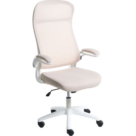 Silla de oficina giratoria con altura ajustable respaldo reclinable tapizada en tela beige Nexel