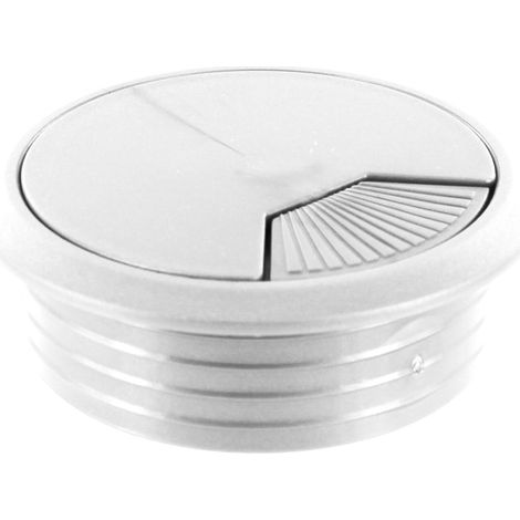 20PZ BOCCHETTA PASSACAVI D.MM.60 IN PLASTICA BIANCO