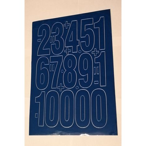 Numeri autoadesivi in lamina, 10 cm, blu