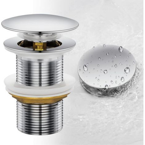 Aiperq – Bonde de lavabo Pop Up en acier inoxydable et laiton – Évacuation rapide 10% plus rapide – Installation sans outils – Étanchéité supérieure (1/5)