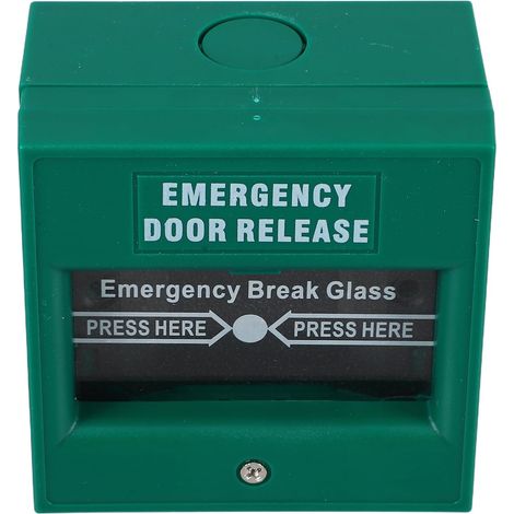 Bouton D'alarme de Sortie de Secours Réarmable en Plastique Vert Interrupteur à Bris de Verre pour Situations d'urgence Incendie et Évacuation Rapide