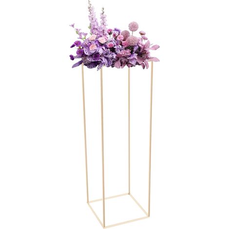 Soporte para macetas, construcción robusta de metal, fácil montaje, dorado. (1/2)