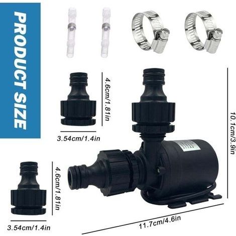 12V bürstenlose Tauchpumpe 800L/h 5M für Schwimmbad, Springbrunnen, Solaraquarium, Teich (1/3)