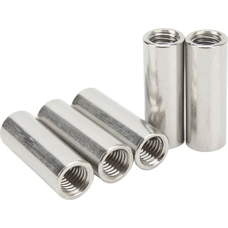 5 Pièces Raccords Filetés Ronds M12 Inox, Jonction pour Tiges Filetées Femelles (1/5)