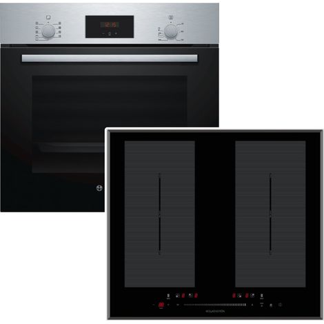 HERDSET Bosch Backofen 3D-Heißluft + Wolkenstein Kochfeld Flächeninduktion Booster 60cm autark