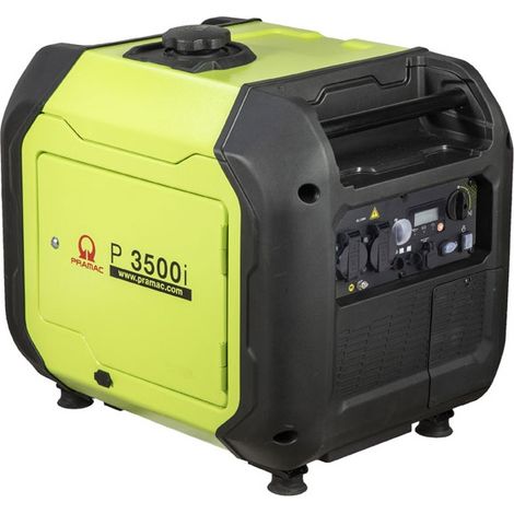 Pramac – Générateur silencieux 3,3 kW monophasé – Moteur 4 temps essence – Démarrage par traction – Autonomie 6,3 h – 2 prises SCHUKO 16A (1/5)