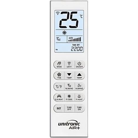 Télécommande universelle pour tous les types de climatiseurs avec un écran rétroéclairé et fonction hôtel.