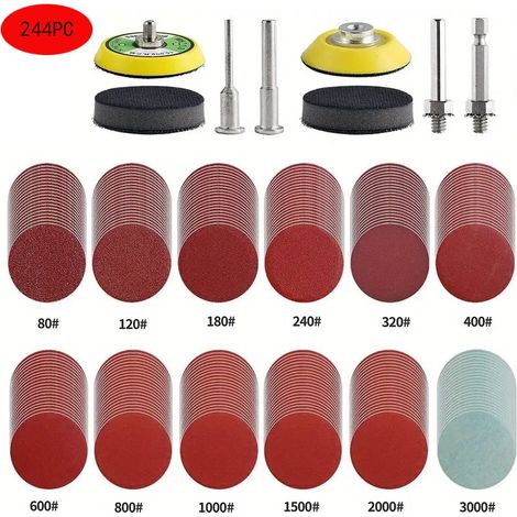 Lot de 240 disques abrasifs de 50mm pour perceuse meuleuse outils rotatifs (1/5)