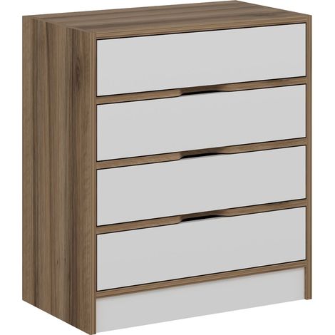 Cajonera Lallio, 4 Cajones, Apertura Deslizante, Cierre Deslizante, 70x40x80h cm Blanco