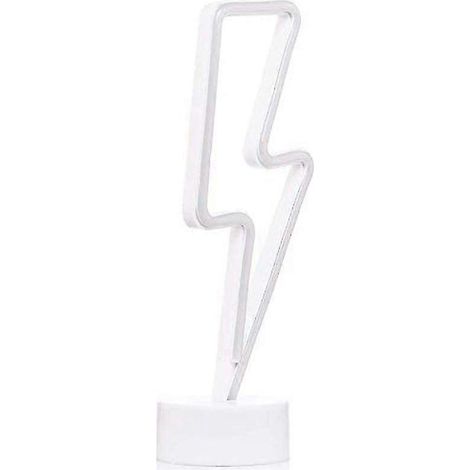 Enseignes lumineuses LED clignotantes au néon, lampe néon à lumière blanche chaude décorative, veilleuse lumineuse à piles/USB pour chambre d'enfant à Noël (1/5)