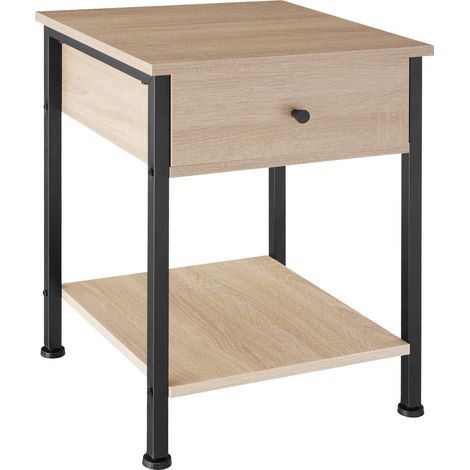 Table de chevet Style industriel 40 x 555 cm Bois clair (1/5)