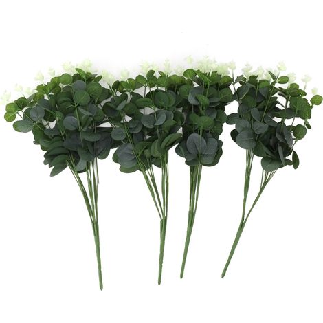 de 4 feuilles d eucalyptus artificielles simulation réaliste (1/5)