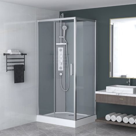 Pack Douche complet – Paroi SAT Project 100x80 cm chrome + Colonne 2 jets + Receveur blanc (SATPROBOX10080CRT) (1/5)