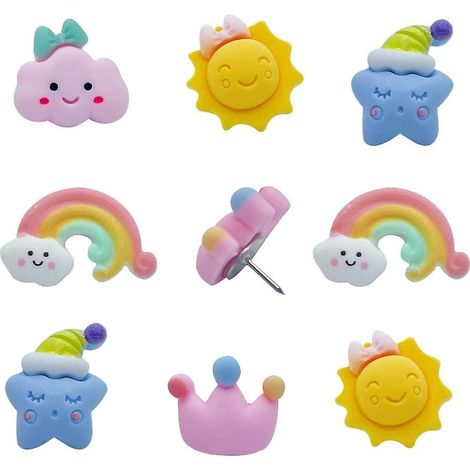20pcs Mignon Arc - En - Ciel Nuage Soleil Couronne Rsine Lige Goupilles Goujons Mmo Bulletin Board (1/5)
