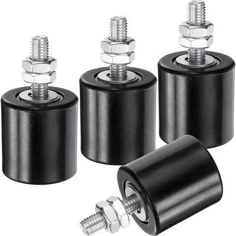 Guides de portail coulissants noirs, lot de 4, support de portail en nylon de 4,3 cm, guide universel à roulement à billes scellé (1/5)