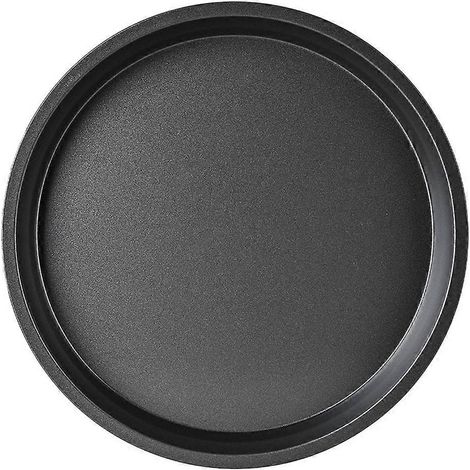 Plaque à pizza ronde antiadhésive en acier au carbone robuste pour restaurant-18.20X18.20X2.70CM-Black