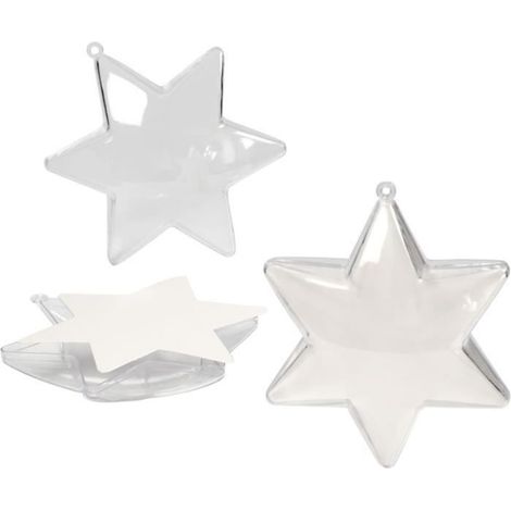 Décoration de fête - Boule de Noël - Etoile à décorer - 10 cm - 5 pcs