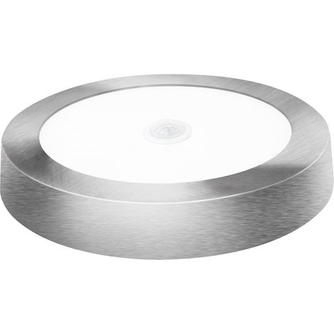 Faretto LED da incasso con sensore da superficie rotondo matel argento 18w neutro