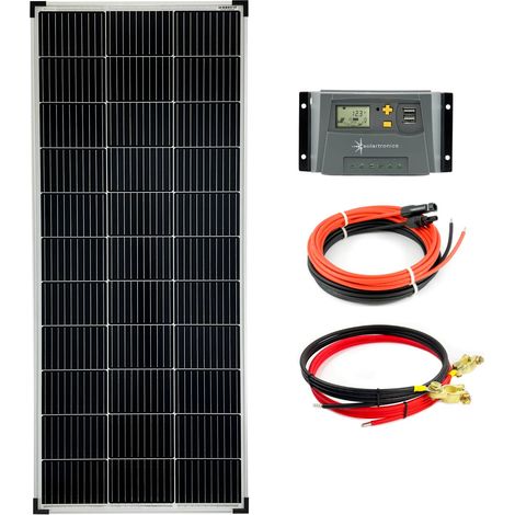 Komplettset 1x140 Watt Solarmodul 1270x590 10A Laderegler gelb Kabel Solar Photovoltaik Inselanlage (1/5)