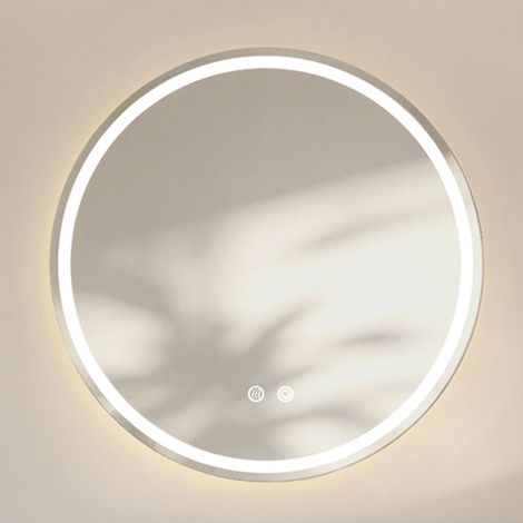 Specchio da bagno rotondo LED 80 x 80 cm con antiappannamento e luce dimmerabile OKWISH (1/5)