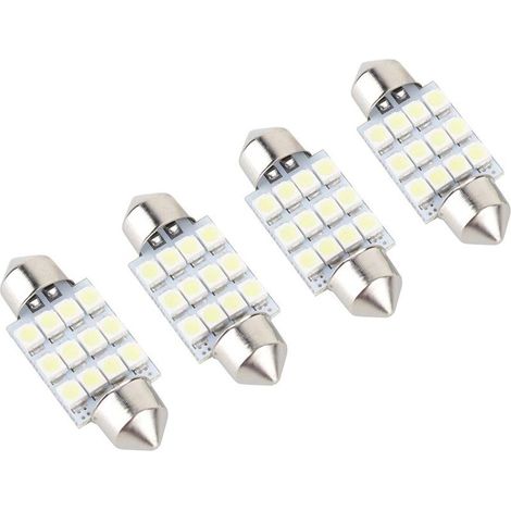 Ampoule de Voiture LED Blanche 31mm Ampoule Festoon LED Dôme Voiture 12 SMD Dôme Carte Lampe d'éclairage Intérieure de Voiture Ampoules Feux de Lecture DE3175 (1/5)