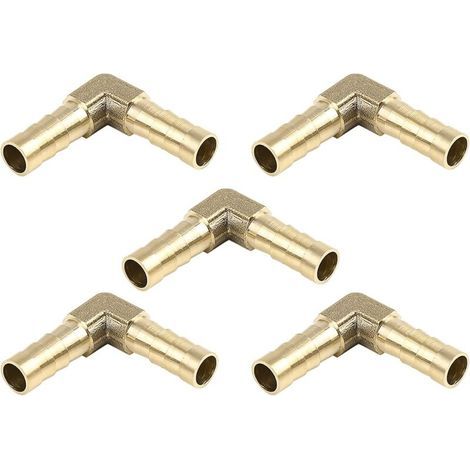 Conexión de rosca macho, aire, agua, aceite, 5 uds., 8mm, codo de púas de latón, conector de manguera de 90 grados (1/5)