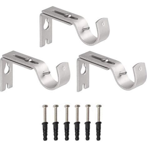 Support Mural réglable pour Tringle à Rideau 3pcs Supports de Tringle à Rideau Rod (1/5)