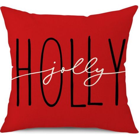 Housse De Coussin - 45x45 Cm - Motif Noel Bonhomme De Neige Pin Texte De Benedictions - Pour Canape Terrasse Intérieur - Lot De 4 (1/5)