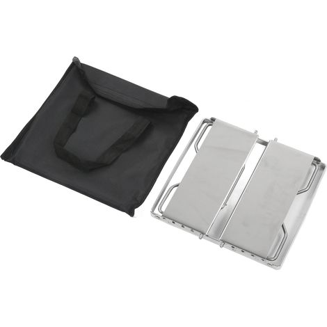 Grille de barbecue pliable en acier inoxydable avec pare-vent pour jardin, mini gril de camping (1/5)