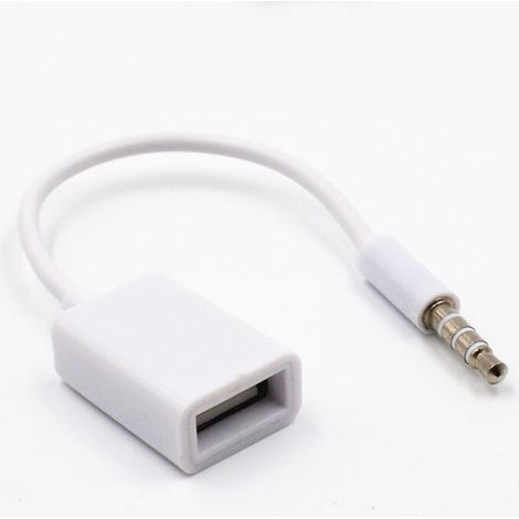 Jack 3,5 mm - 4 Pôles Mâle vers USB Femelle - AUX Câble Adaptateur Convertisseur De Câble Audio pour Appareils avec Prise Audio AUX