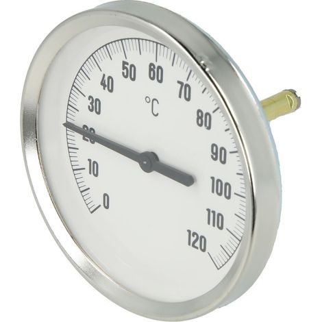 Thermomètre diamètre 80 bimétallique 0 - 120 °C douille 50 mm diamètre 6 mm