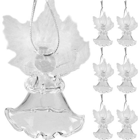 Transparente kugeln - engel 6 stk ruhhy 22497