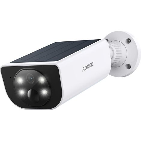 Camera Surveillance WiFi Exterieure sans Fil - 2K Camera Exterieur Batterie Panneau Solaire intégré, Étanche IP65, PIR détection, Détection Humaine AI, Vision Nocturne Couleur (1/5)