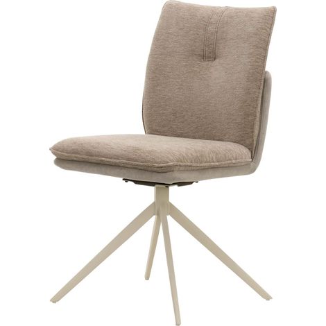 Polsterstuhl 47x61x88 Chenille beige / Velours braun XENIA 02 (1/4)