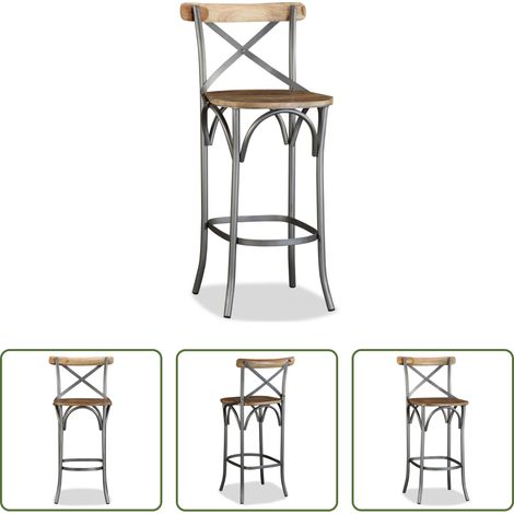 Bois de manguier - Tabouret de bar Bois de manguier massif (1/5)