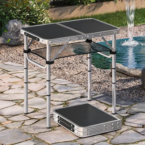 Table de camping pliante pliable en aluminium MDF 60 x 40 x 60 cm (1/5)