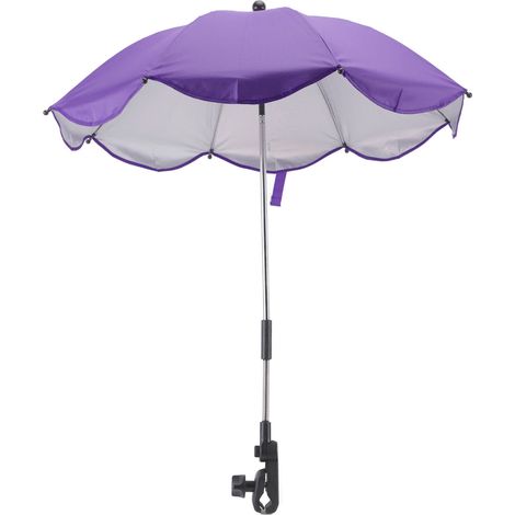 Parasol universel pour poussette de 14 pouces avec protection UV, réglable, violet (colle argentée) (1/5)