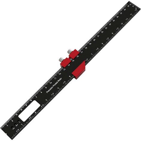 Règle de poche de précision pour le travail du bois, règle coulissante en alliage d'aluminium 300 mm (1/5)