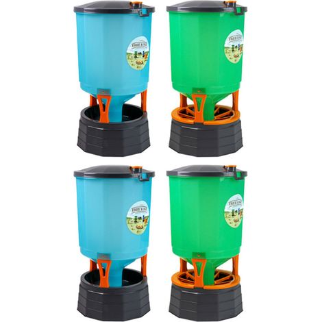 Lot de 2 abreuvoirs + mangeoires 45 L pour poules  Kit de 4 accessoires pour volailles (1/5)