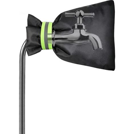 1 Pièces Housse de Robinet pour L'extérieur, Couvercle Antigel pour Robinet, Housse de Robinets de Jardin Imperméable pour la Protection Robinets Gel en Hiver (Noir) (1/5)